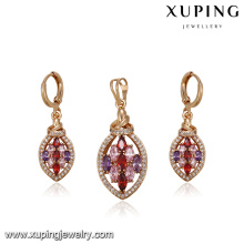 64224 Xuping trend lever back earrings findings elegance colorful waterdrop gold jewelry set